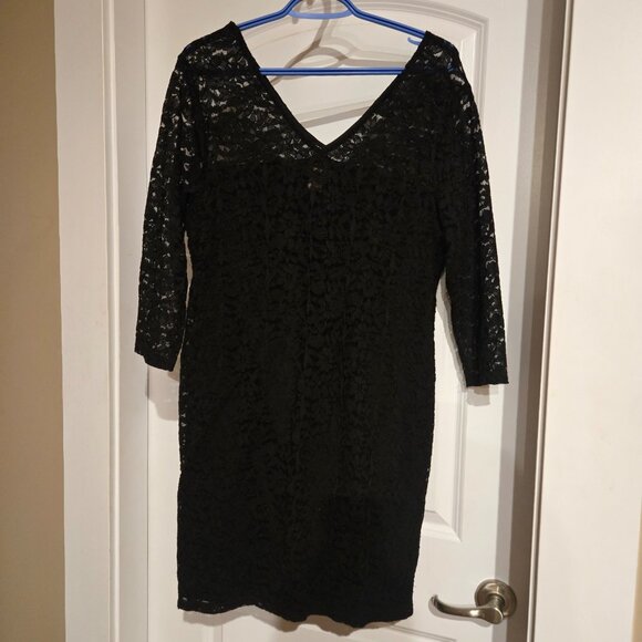 Black Lacey Lined Dress, EUC - Picture 2 of 3